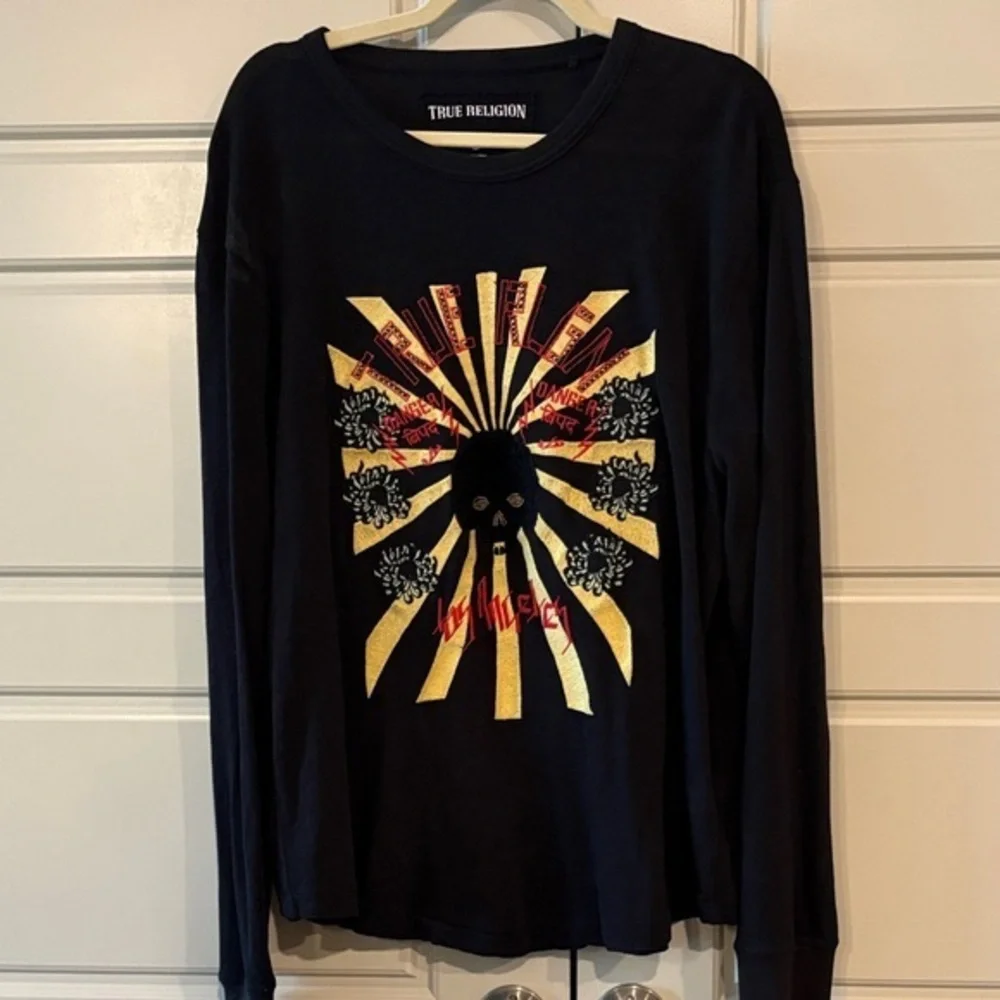 True Religion Rising Sun Long Sleeve Thermal Shirt Size XL